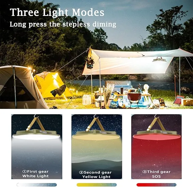 16500mAh 3000LM 6500K Portable LED Camping Lantern Rechargeable Light 80W with Magnet, IP54Tent Light Power Failure Emergency Survival Kits (80W)