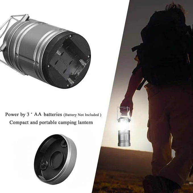 2 Pack LED Camping Lantern Flashlight Portable Ultra Bright COB Tent Light Collapsible Lanterns for Camping Hiking Hurricanes Power Outage