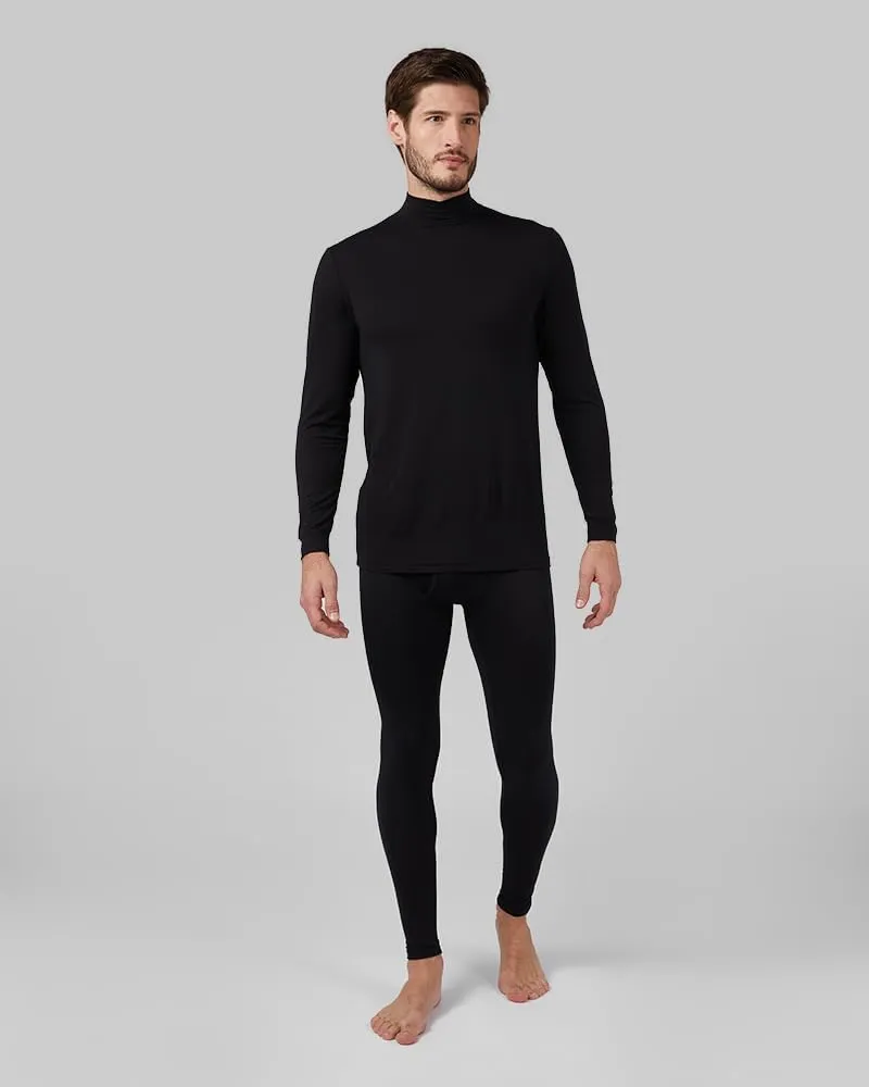 32 Degrees Heat Men's Lightweight Baselayer Mock Top | Form Fitting | Long Sleeve |4-Way Stretch | Thermal