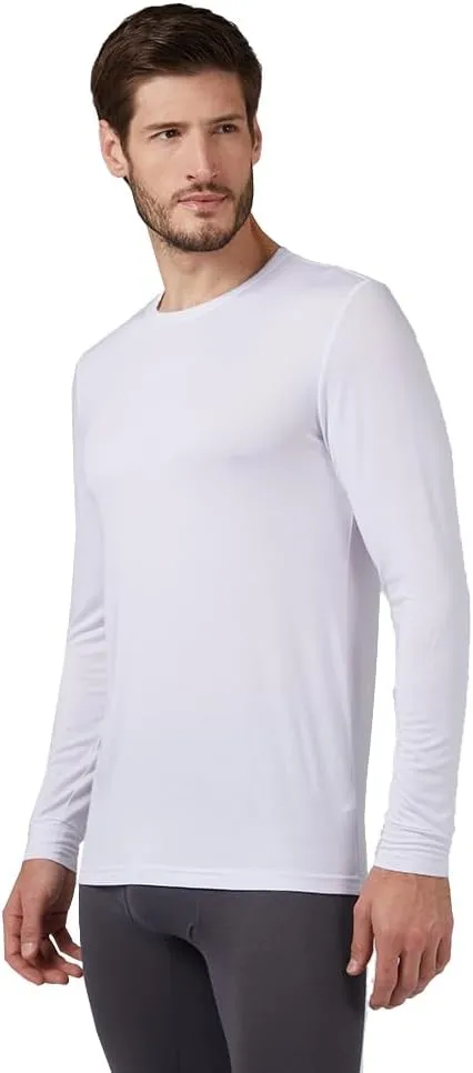 32 Degrees Heat Men's Lightweight Crew Baselayer Top | Form Fitting | Long Sleeve| 4-Way Stretch | Thermal
