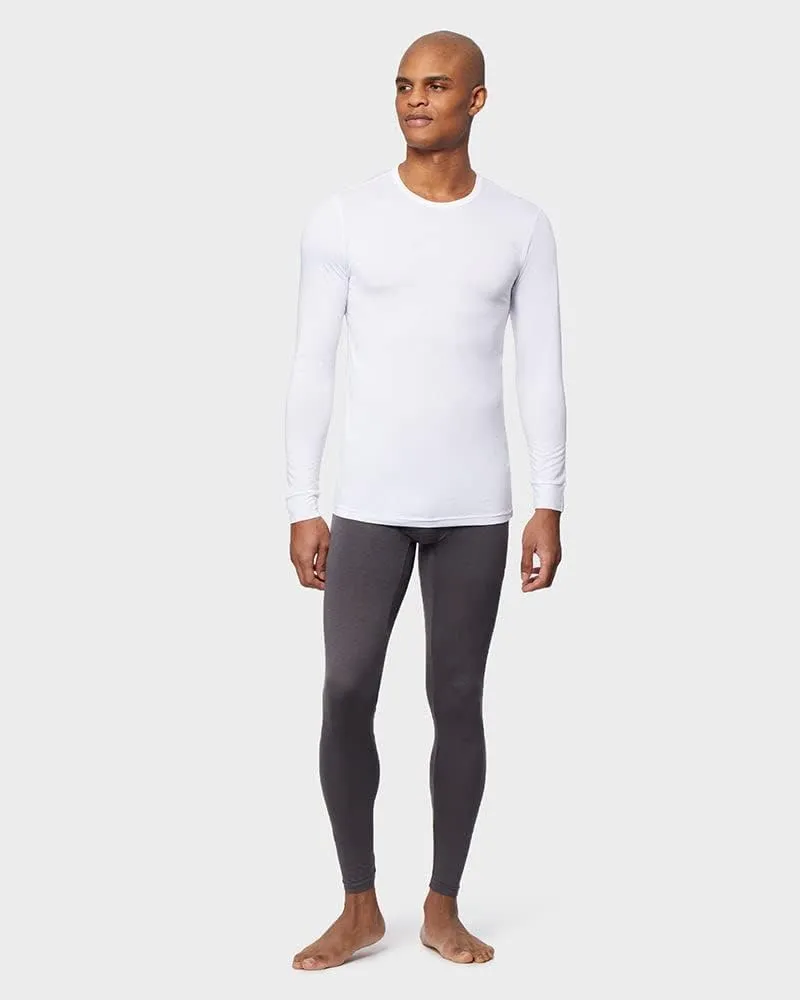 32 Degrees Men's Lightweight Baselayer Crew Top | Long Sleeve | Form Fitting | 4-Way Stretch | Thermal