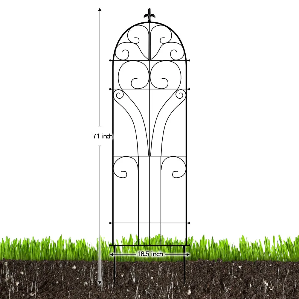 Amagabeli 6 Pack Large Garden Trellis 71” x 19” Rustproof Black Iron Plants Trellis Model No. ET039