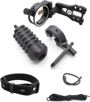 Archery Essential Accessory Upgrade Combo 5-pin Bow Sight, Arrow Rest, Stabilizer, Braided Bow Sling, Peep Sight