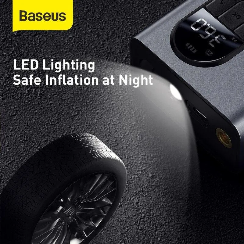 Baseus Car Air Compressor Inflator Pump w LED Lamp For Car Motorcycle