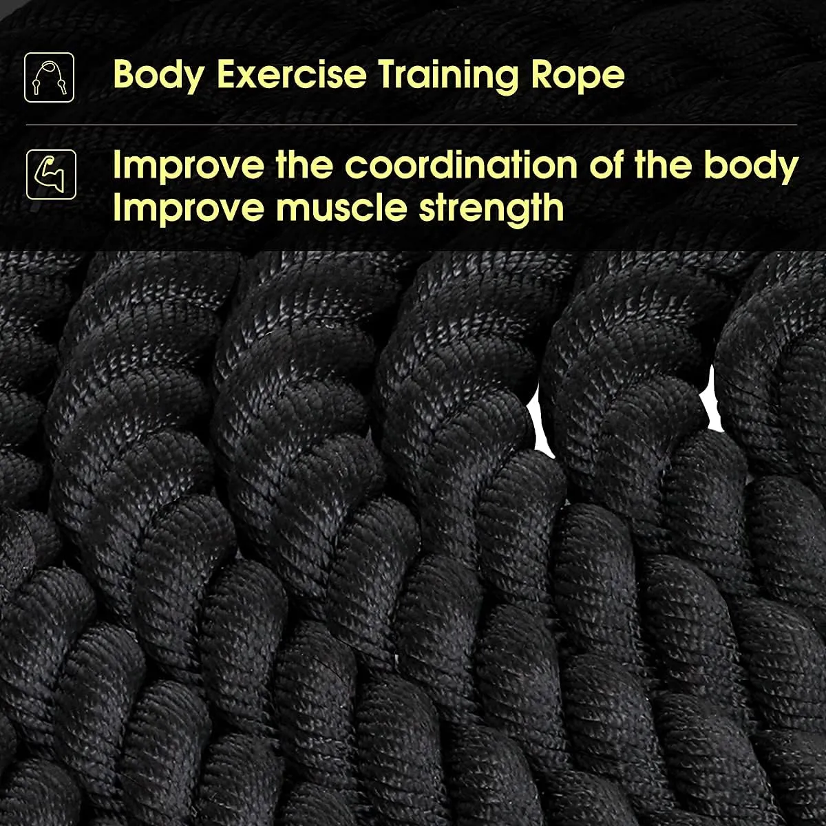 Battle Ropes 1.5 inch 30 ft - Polyester Workout Rope Heavy for Home Body Workouts