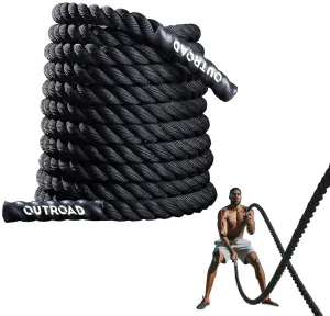 Battle Ropes 1.5 inch 30 ft - Polyester Workout Rope Heavy for Home Body Workouts