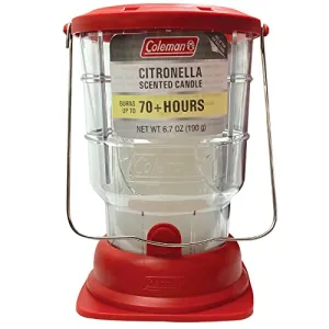 Coleman 70  Hour Citronella Candle Outdoor Lantern - 6.7 oz, Red