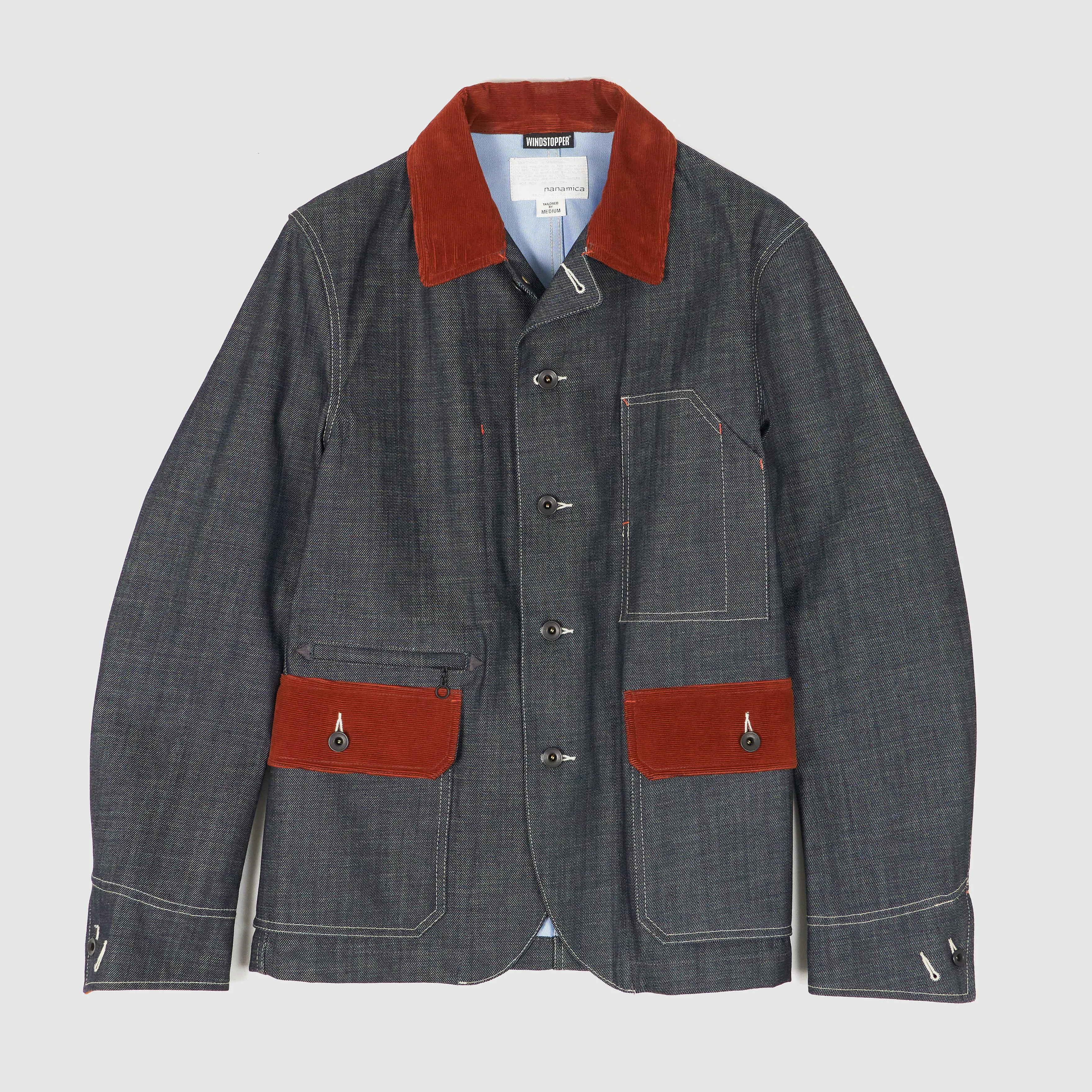 Nanamica Gore-Tex® Wind Stopper® Denim Jacket with Corduroy Elements