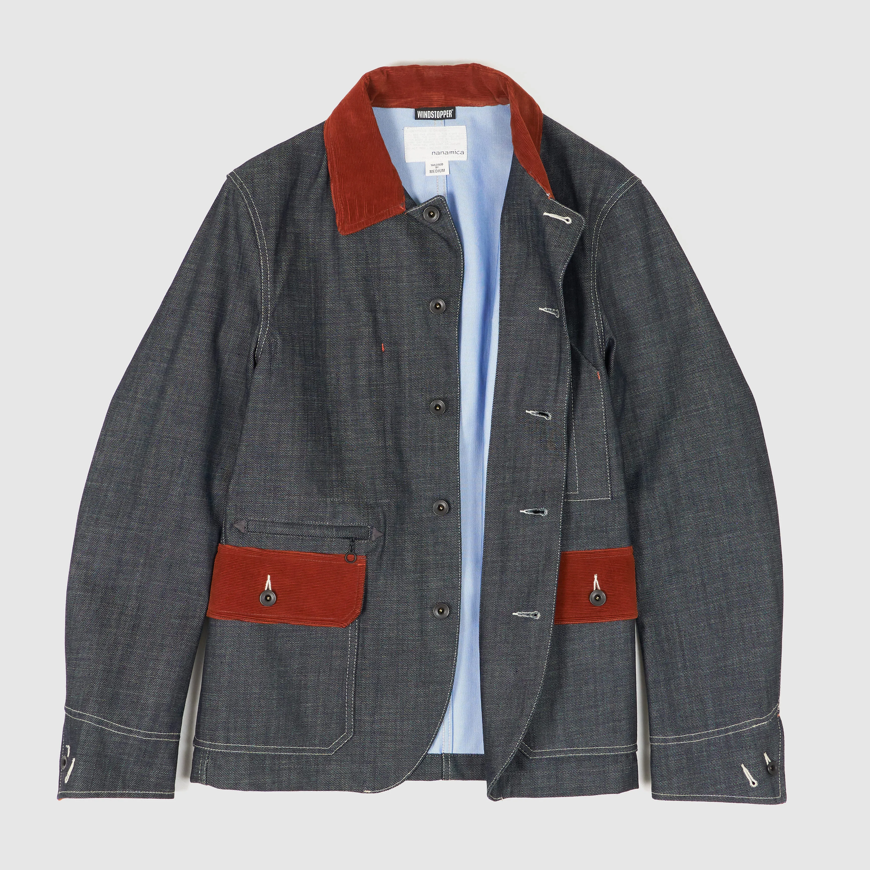 Nanamica Gore-Tex® Wind Stopper® Denim Jacket with Corduroy Elements