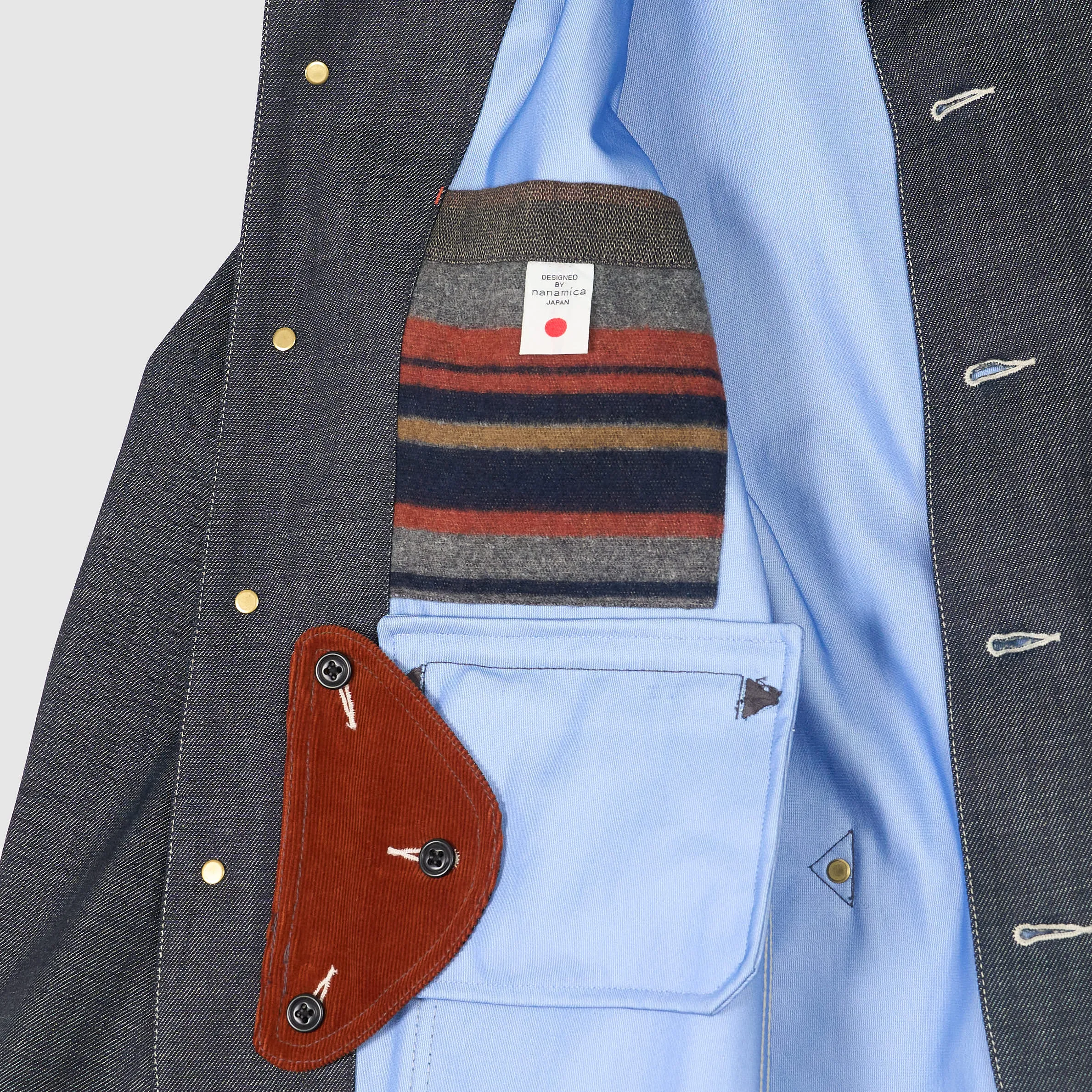 Nanamica Gore-Tex® Wind Stopper® Denim Jacket with Corduroy Elements