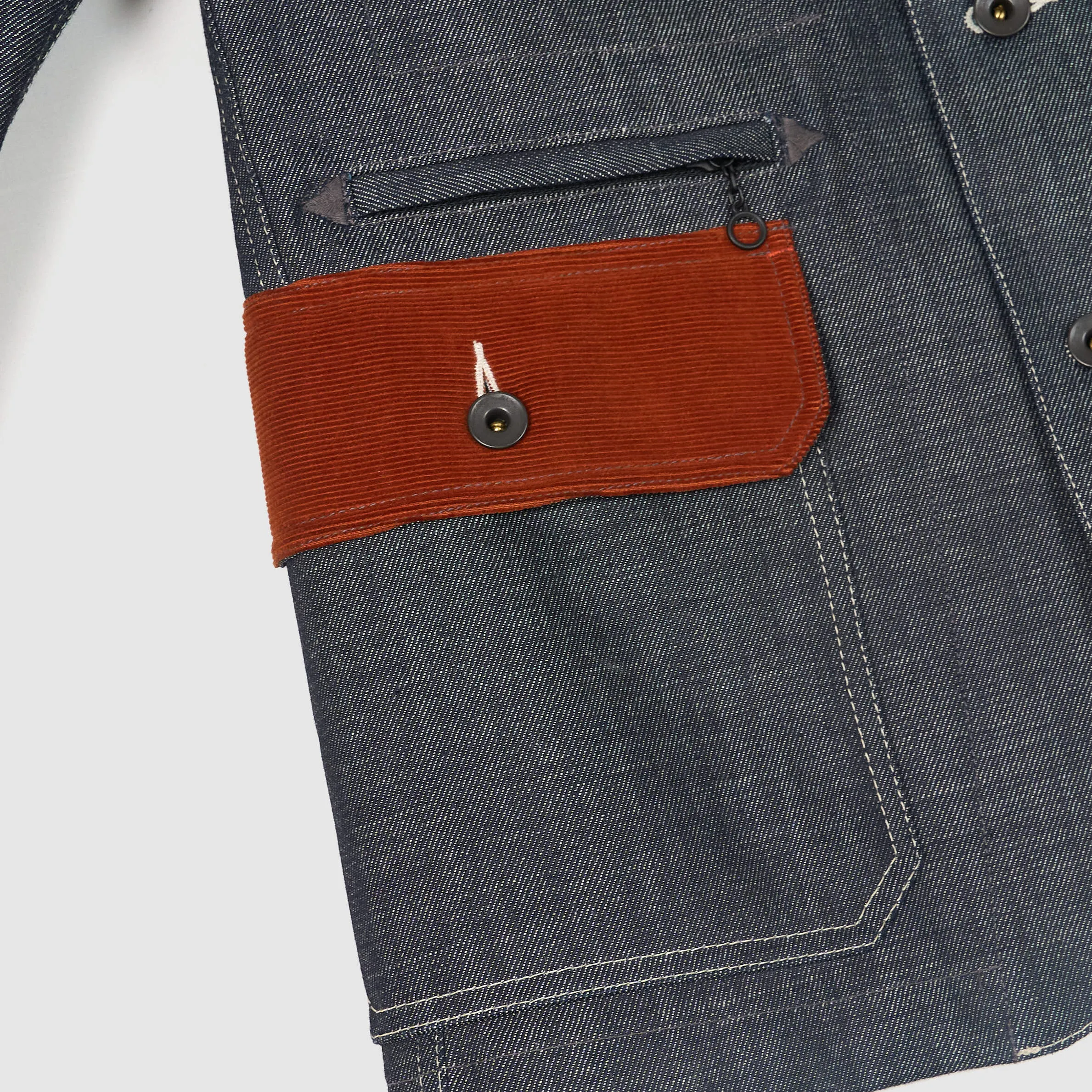 Nanamica Gore-Tex® Wind Stopper® Denim Jacket with Corduroy Elements