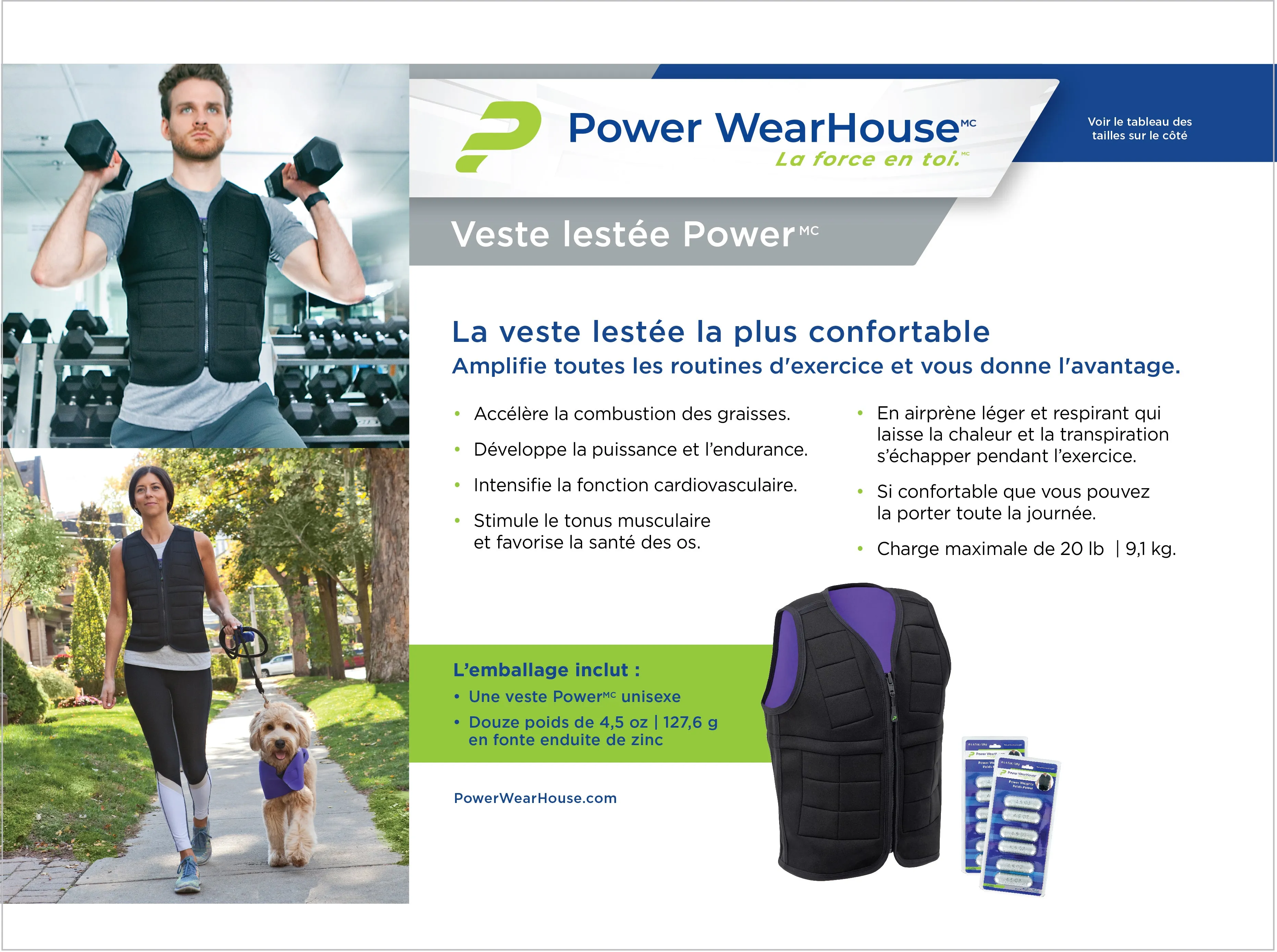 Power Wearhouse Power Weighted Vest , Large (40.5" - 42.5")