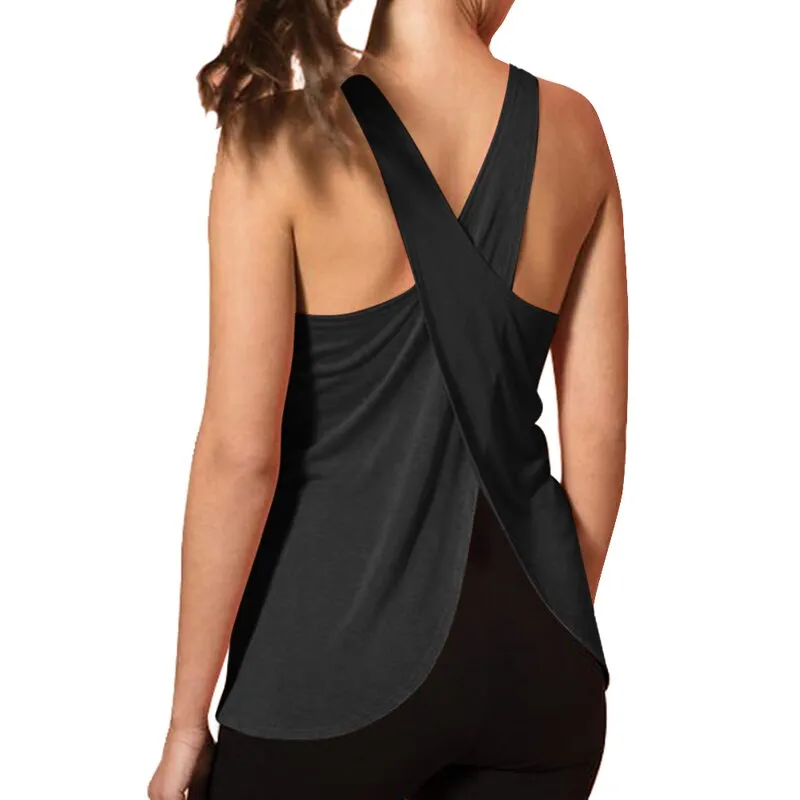 Quick Dry Cross Back Yoga Tank Tops