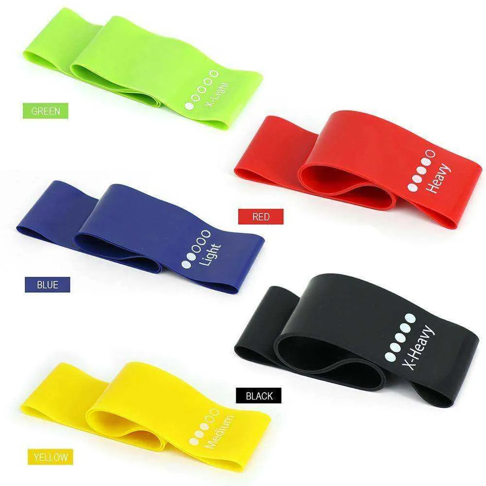 Resistance Elastic Fitness Bands Yoga Exercise Rubber Workout