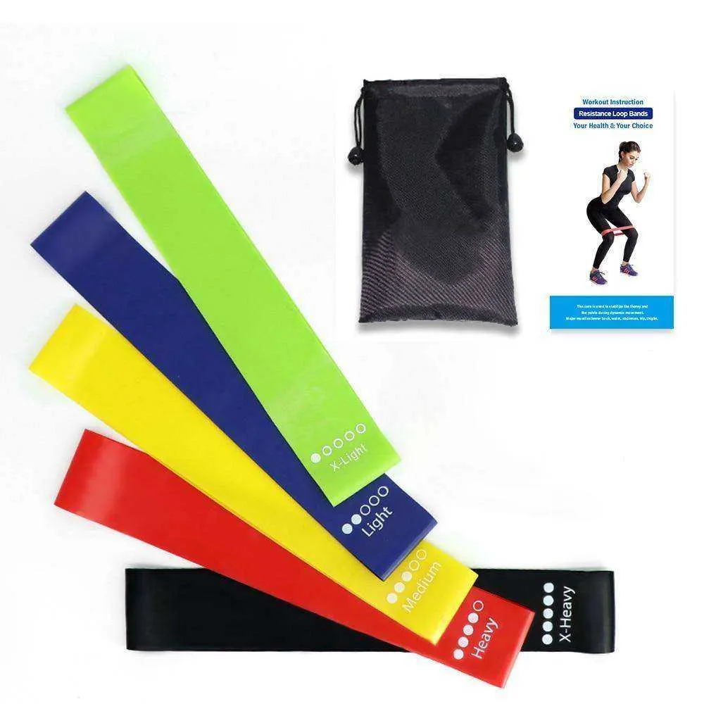 Resistance Elastic Fitness Bands Yoga Exercise Rubber Workout