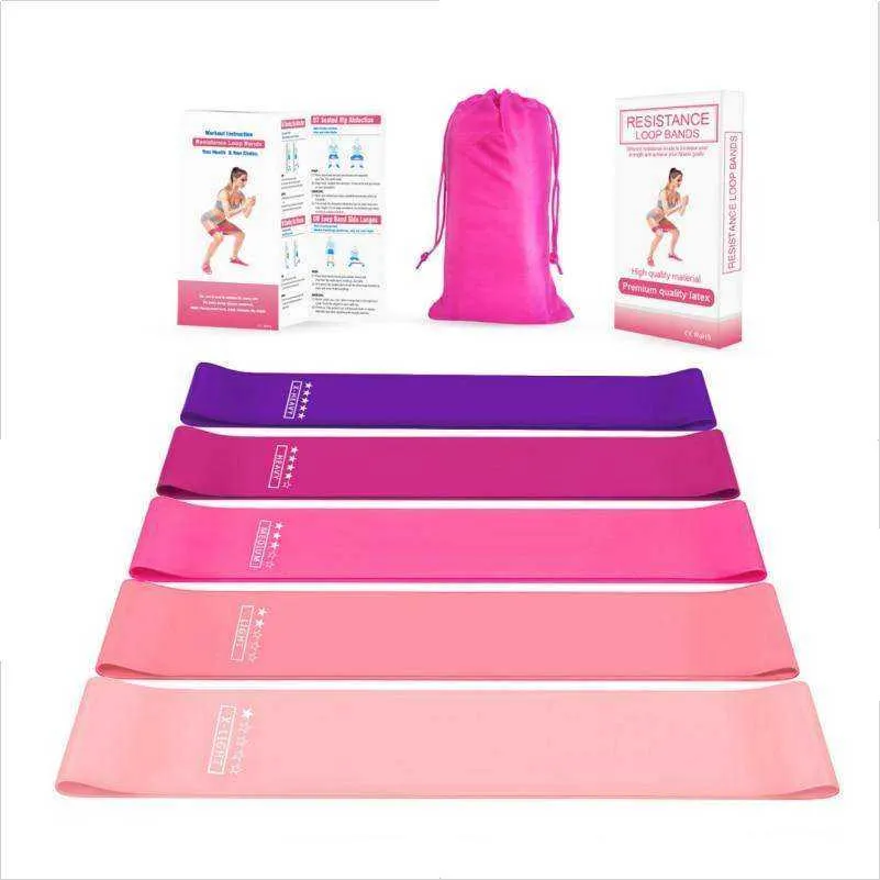 Resistance Elastic Fitness Bands Yoga Exercise Rubber Workout