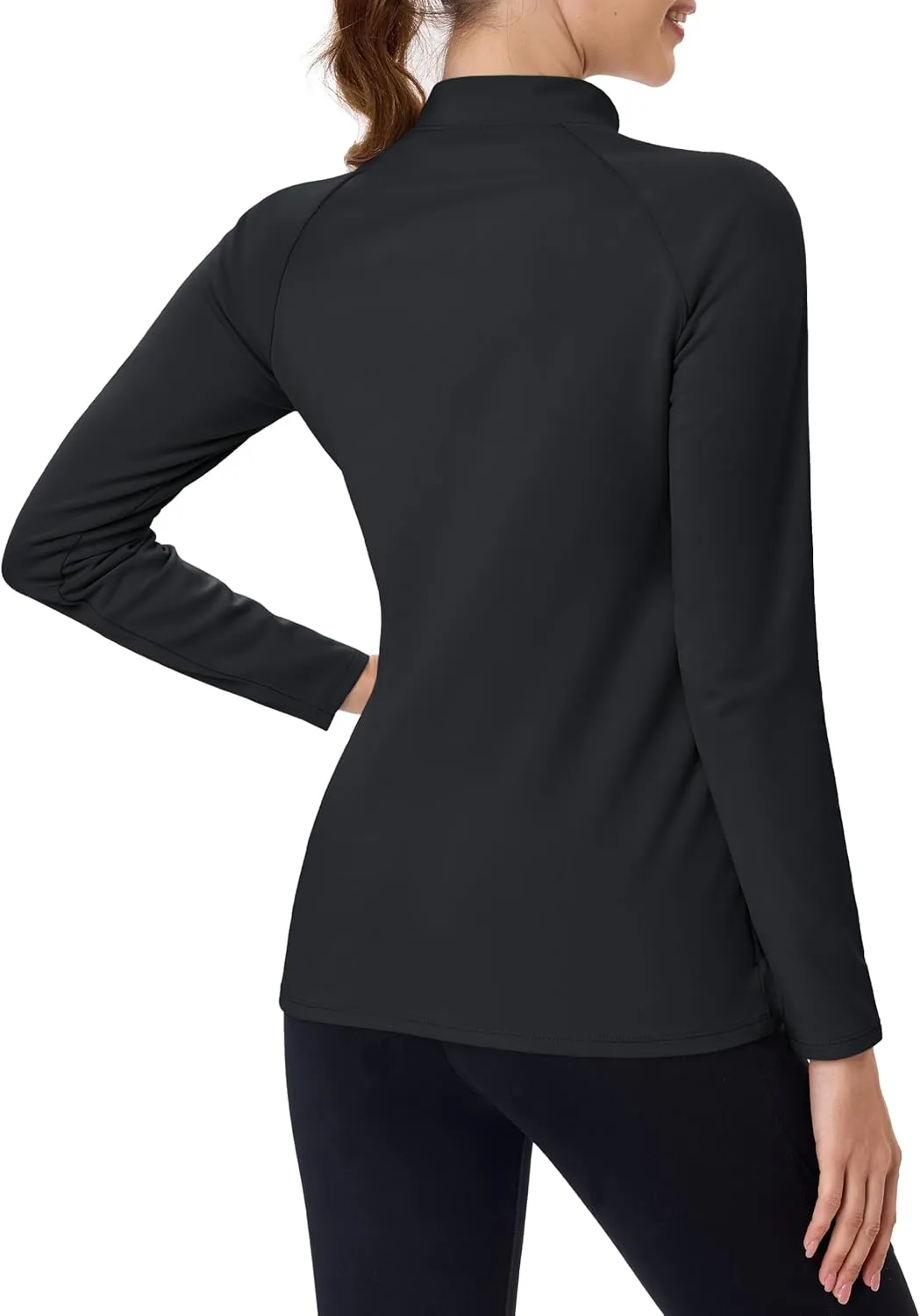 TACVASEN Women's Thermal Shirts Mock Turtleneck Fleece Lined Long Sleeve Underwear Water Resistant Athletic Base Layer