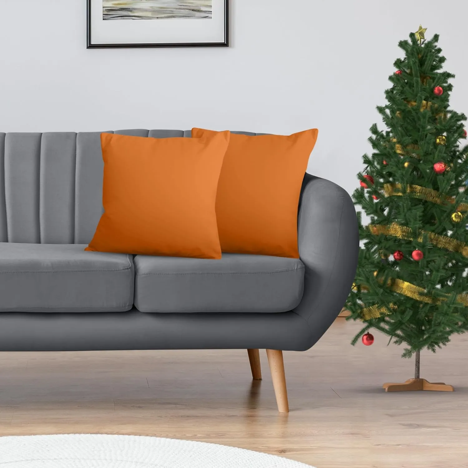 Utopia Bedding Throw Pillows Insert (Pack of 2, Orange) - 18 x 18 Inches Bed and Couch Pillows - Indoor Decorative Pillow