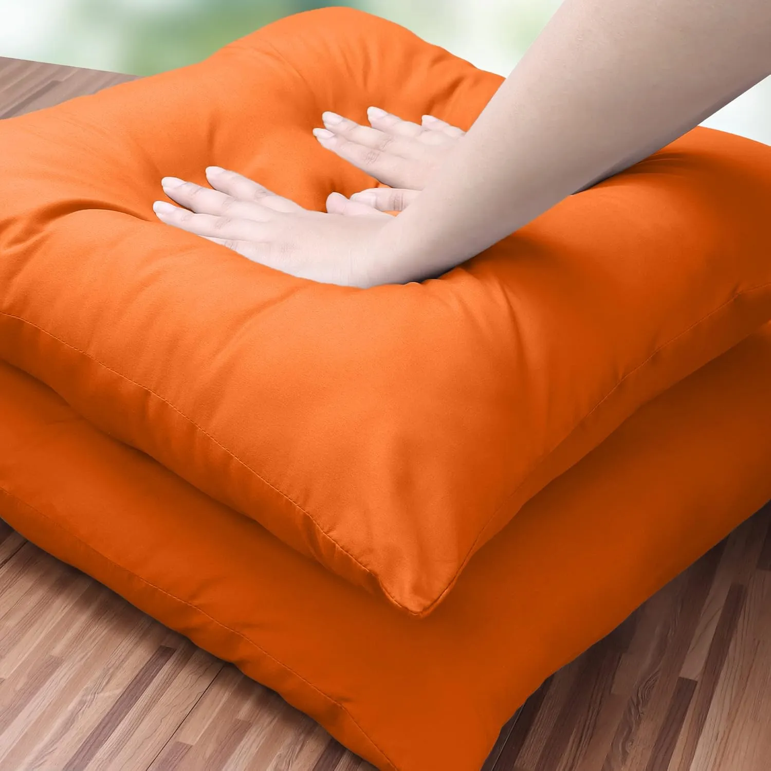 Utopia Bedding Throw Pillows Insert (Pack of 2, Orange) - 18 x 18 Inches Bed and Couch Pillows - Indoor Decorative Pillow