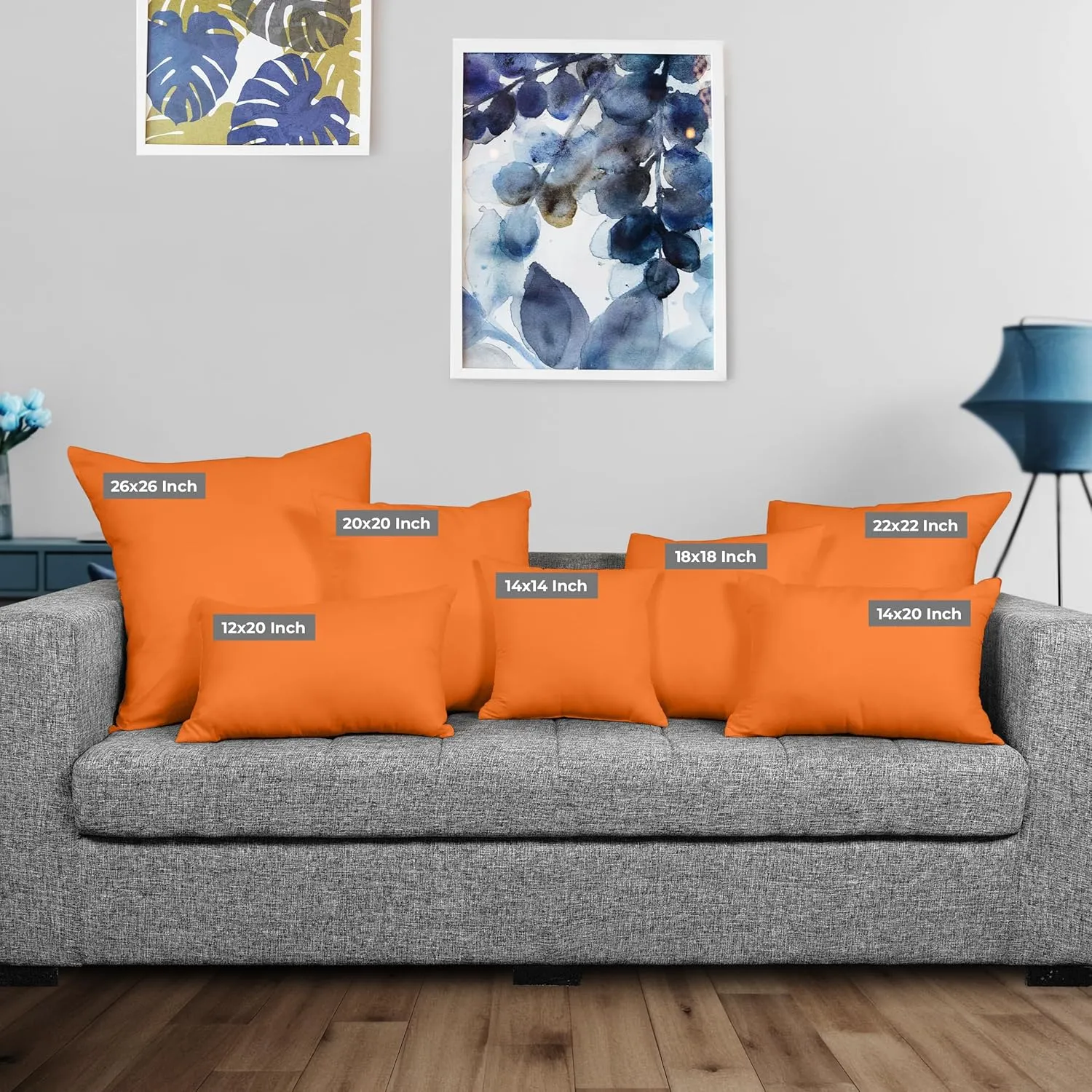 Utopia Bedding Throw Pillows Insert (Pack of 2, Orange) - 18 x 18 Inches Bed and Couch Pillows - Indoor Decorative Pillow