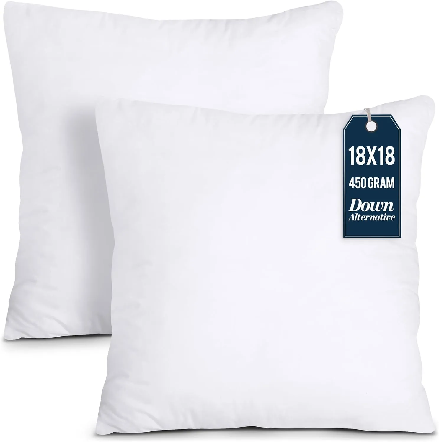Utopia Bedding Throw Pillows Insert (Pack of 2, White) - 18 x 18 Inches Bed and Couch Pillows - Indoor Decorative Pillow
