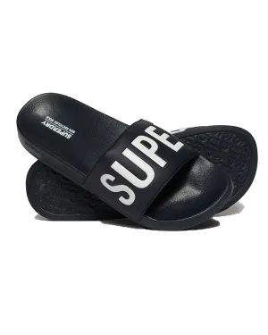 Vegan Core Pool Sliders in Deep Navy & Optic